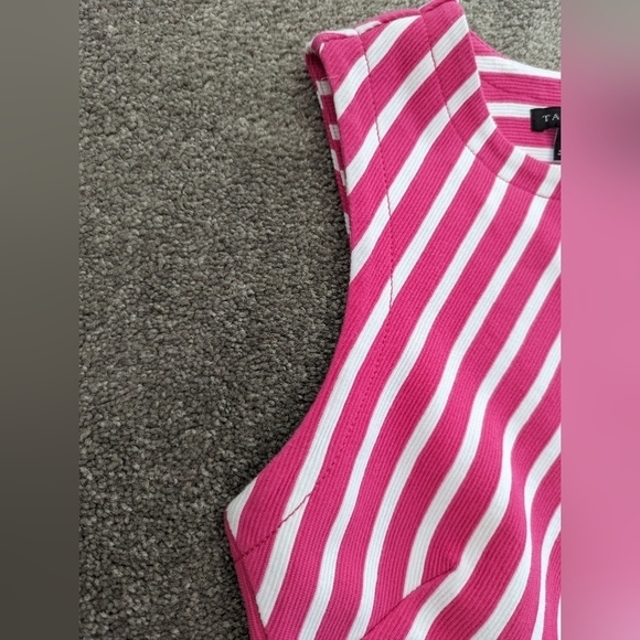 TALBOTS Pink & White Striped Dress Ladies Size Medium - Picture 4 of 12